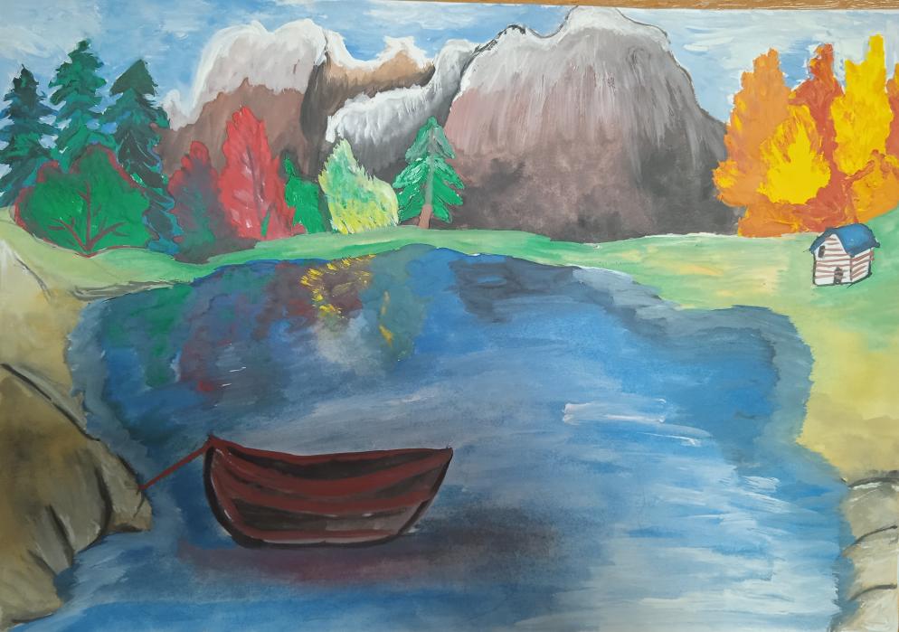 Горное озеро осенью