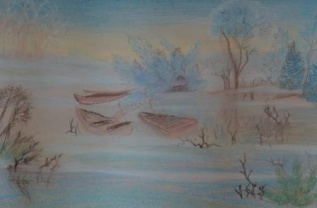 Скованное льдом озеро