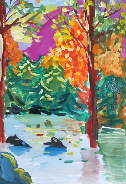 "Озеро в осеннем лесу"