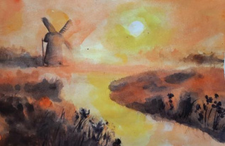 Закат на реке