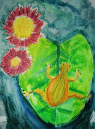 Лягушка на кувшинке