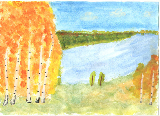 Берег реки Клязьма осенью в городе Коврове