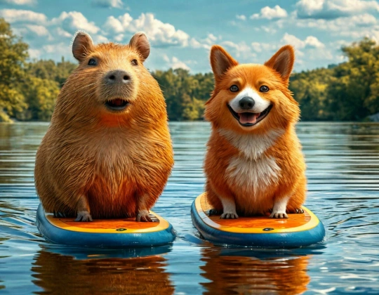 Водные приключения пушистых друзей