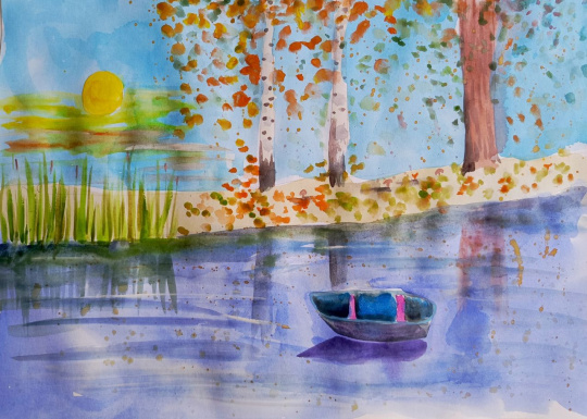 Лодочка на пруду