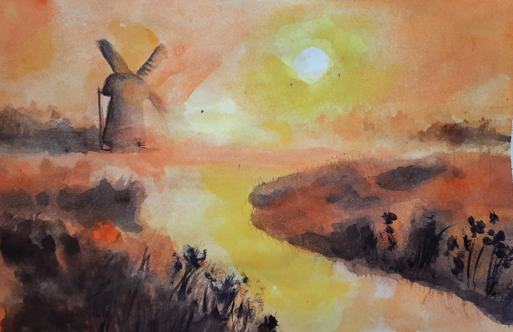 Закат на реке