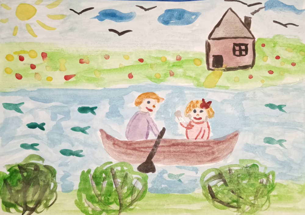 На речке с папой