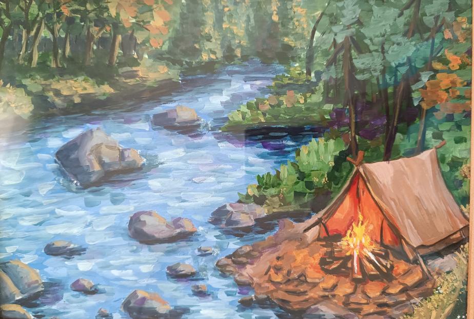 Семейный отдых на берегу реки