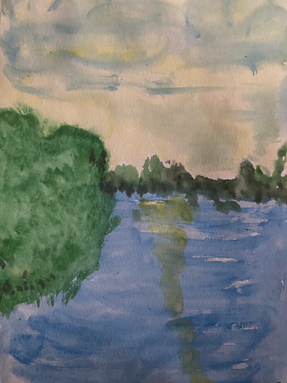 лесное озеро