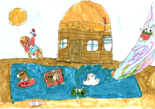 Капибара и корги в аквапарке 