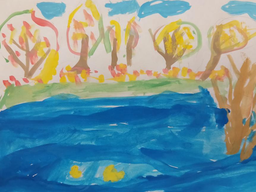 Озеро осенью