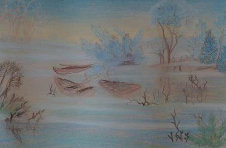 Скованное льдом озеро