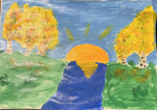 Река на закате