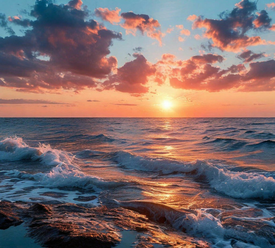 Закат на море