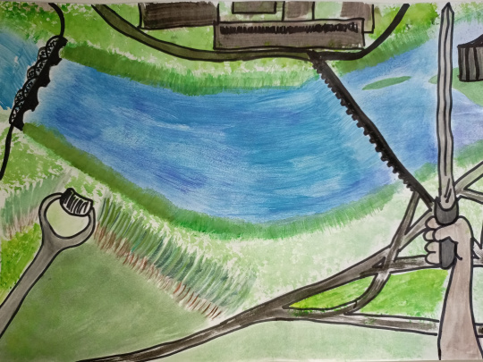 Родина Мать глядит на Волгу