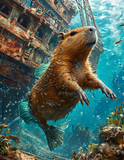 Капибара у коробля