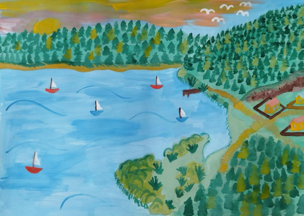 "Река осенью"