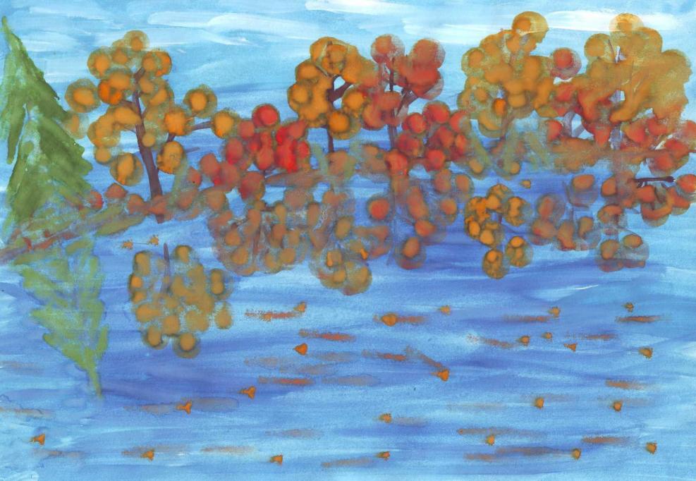 Осень в зеркале пруда