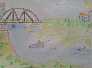 Рыбалка на лодке в пресном водоеме 