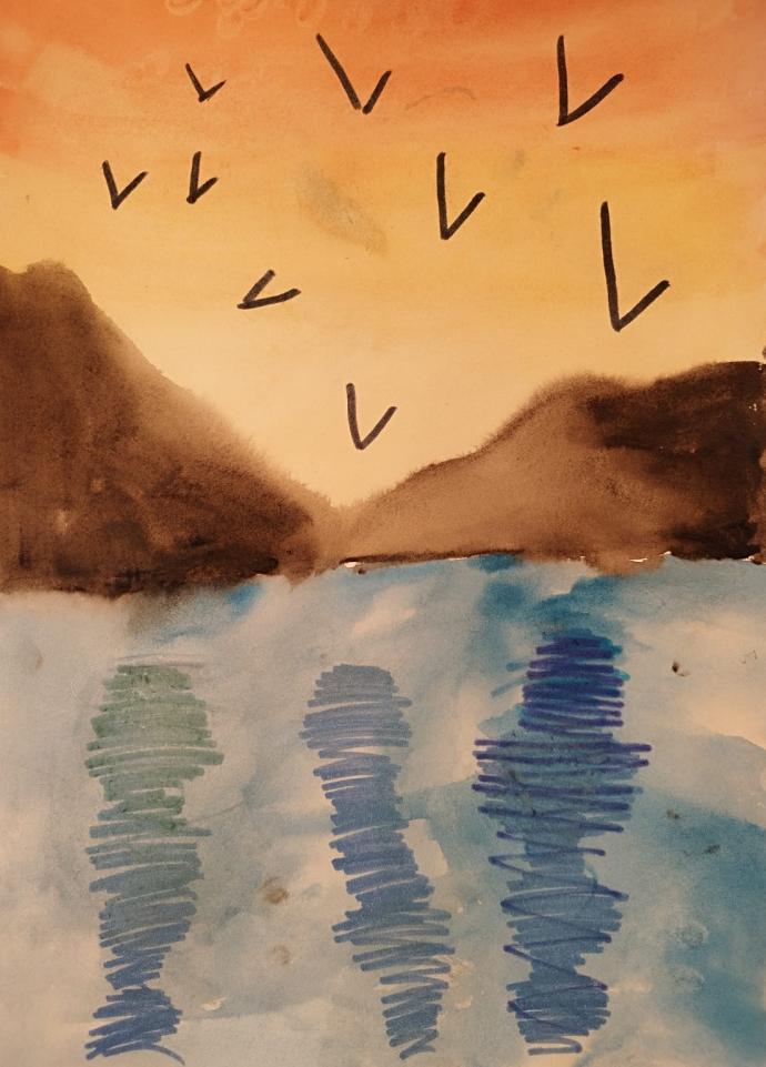 Море на закате.