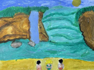 Семейный отдых у водопада