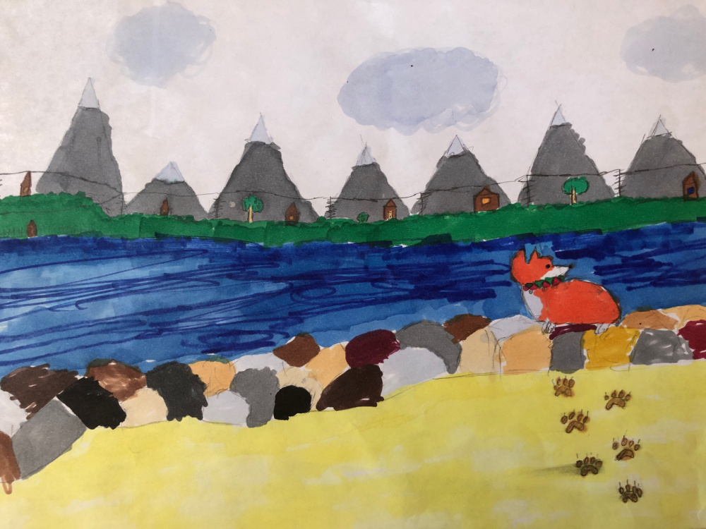 Корги на пляже