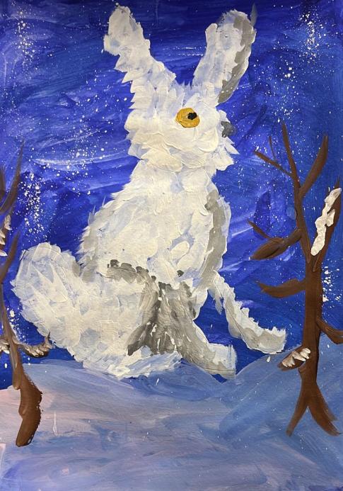 Зайчик на льдине 