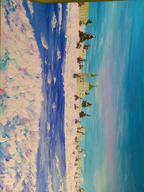 Река Волга в Самаре зимой