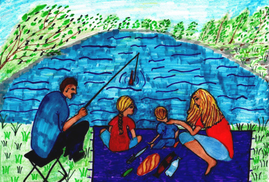 Моя семья у реки Кальмиус