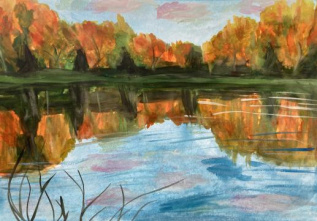 Любимое озеро осенью