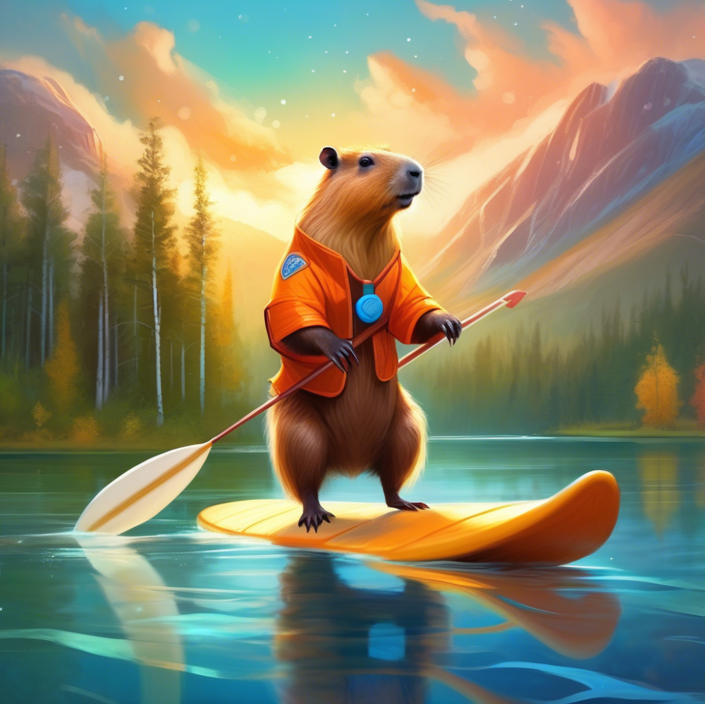 Капибара серфингист 