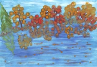 Осень в зеркале пруда