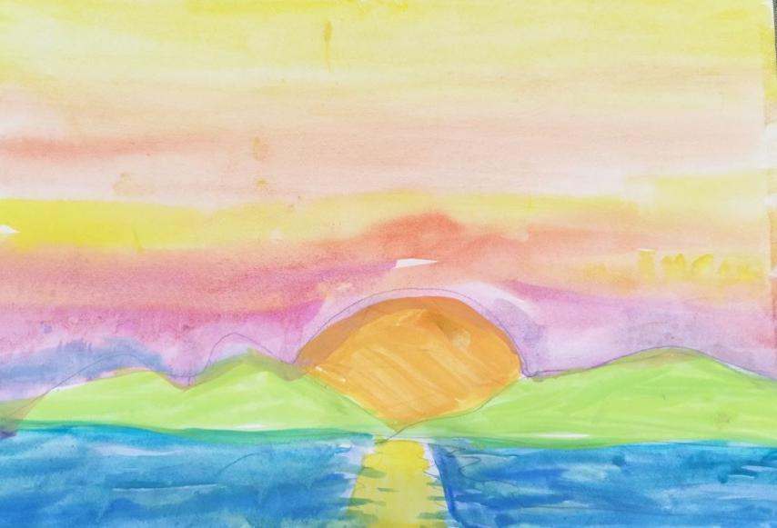 Закат на Азовском море Донбасса