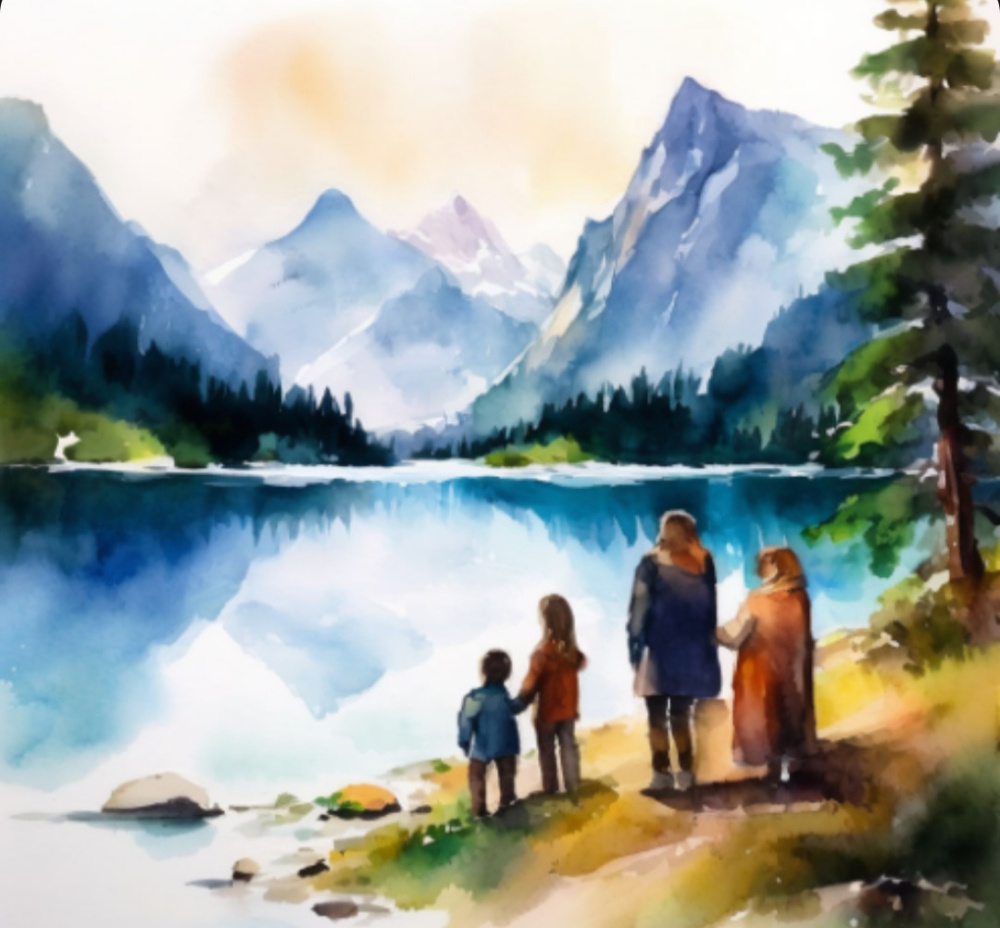 Семья на отдыхе