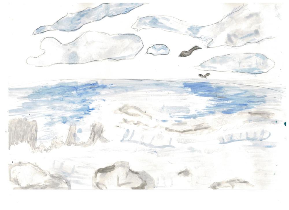 На берегу Охотского моря зимой