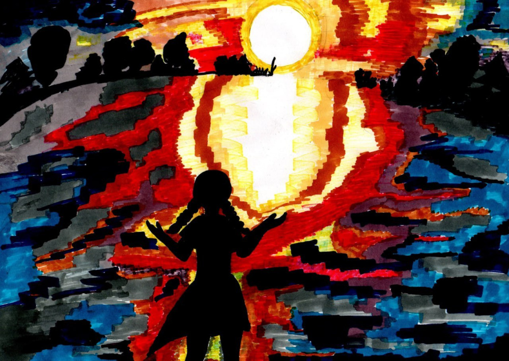 Закат на реке