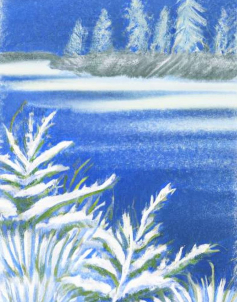 Водоём зимой 