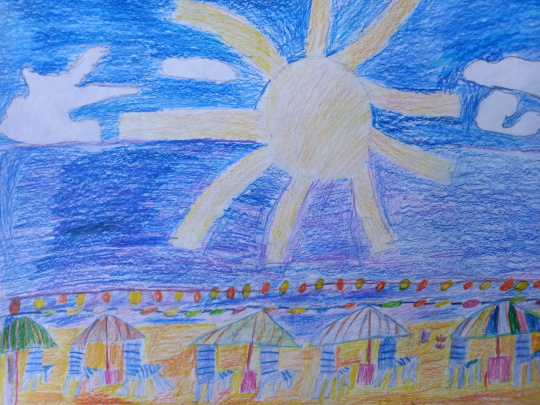 Лето на пляже у пруда