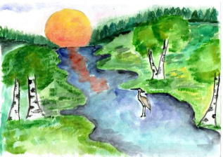 Волшебная река в лесу