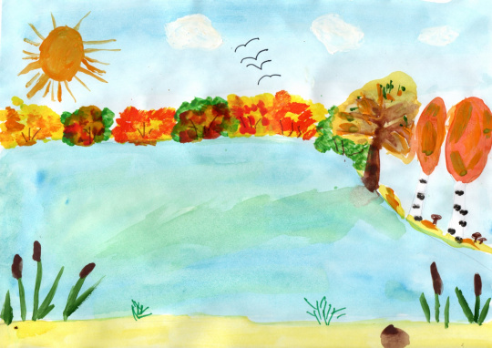 Осеннее озеро.