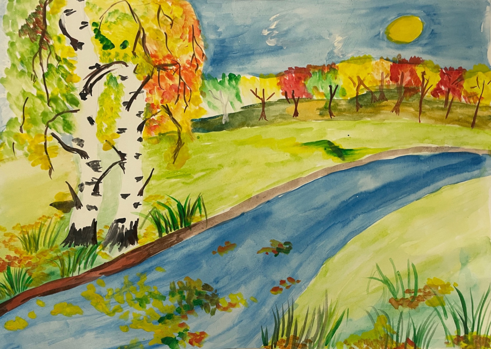 Река ранней осенью