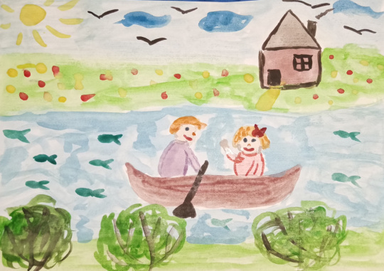 На речке с папой